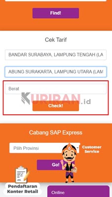 Ongkir SAP Express